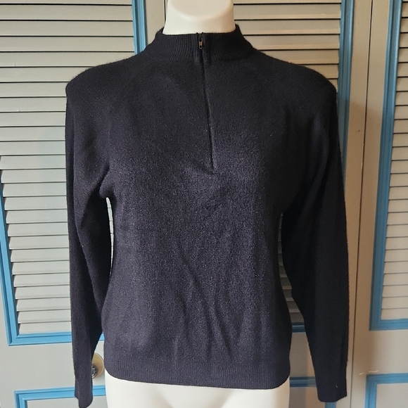 Vintage Designers Originals Black Half-Zip Sweater - Picture 1 of 10